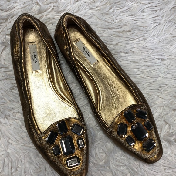 PRADA Rhinestone flats in excellent condition - Picture 4 of 10